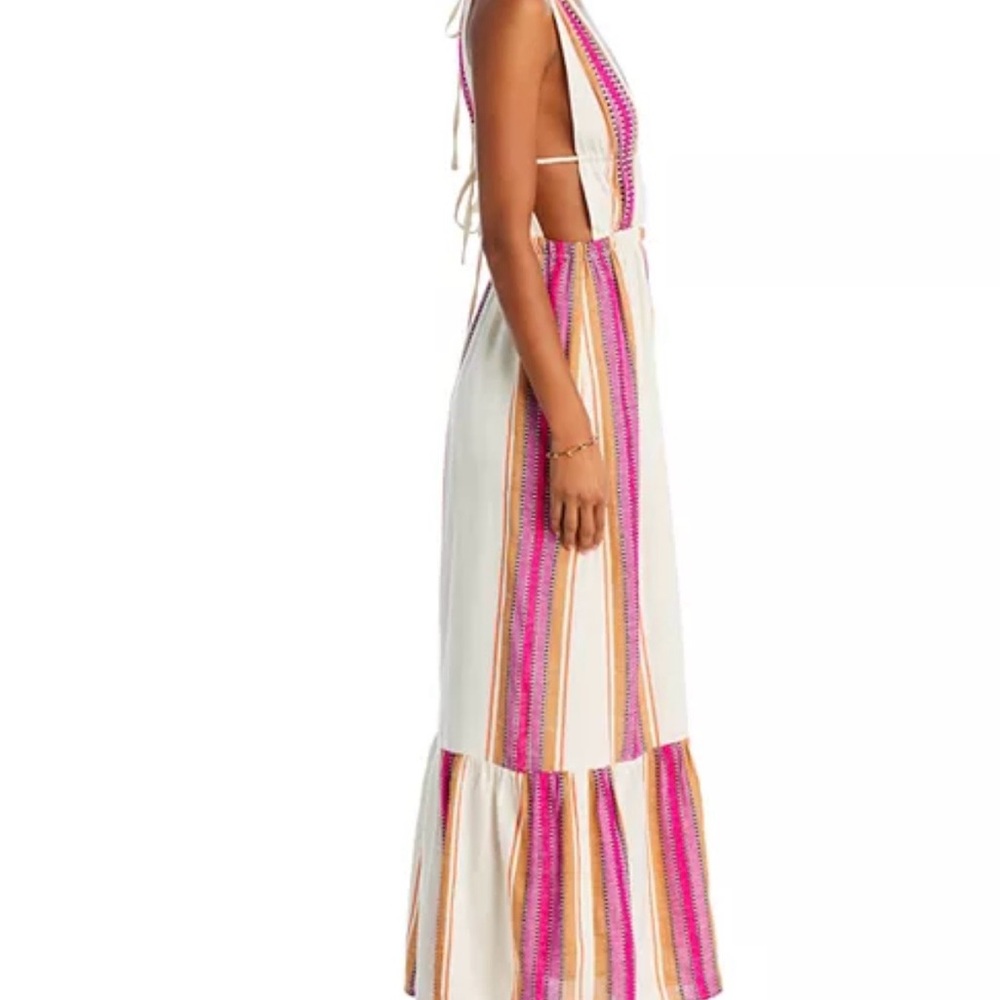 NWT LemLem lelisa V-neck swim cover up Maxi Dress size M - Picture 2 of 10